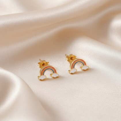 Pair of Rainbow Cloud Stud Earrings