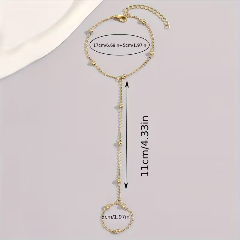 Golden Balls Thin Hand Chain - Image 3