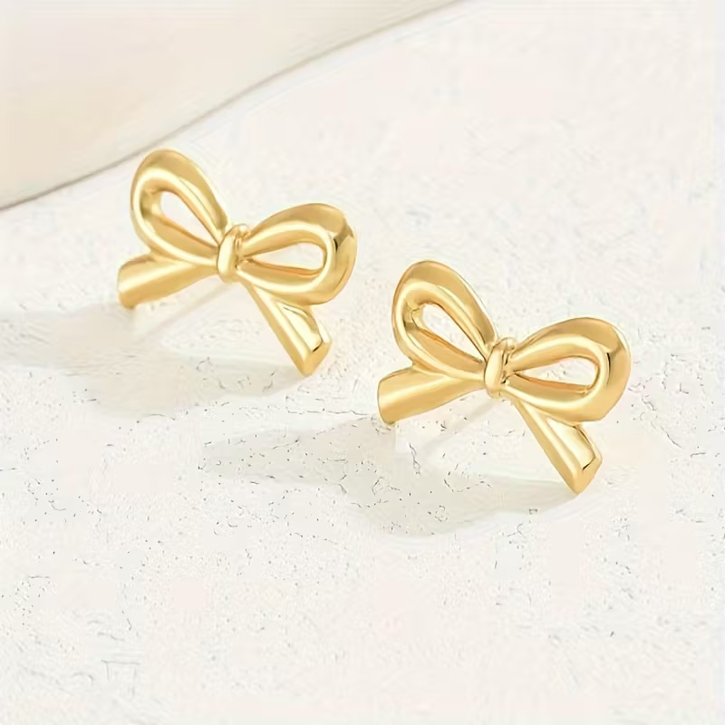Elegant 3D Bowknot Stud Earrings - Image 3