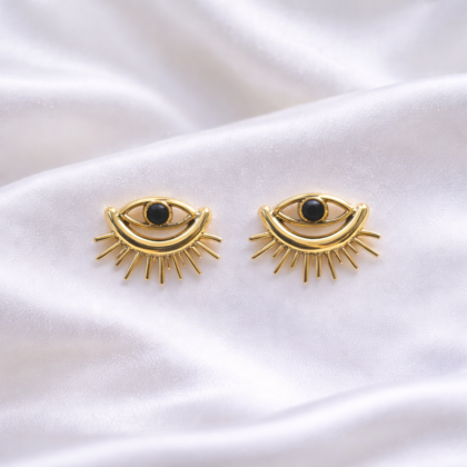 Evil Eye Stud Earrings - Gold