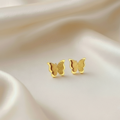 Hypoallergenic Golden Bow Earrings