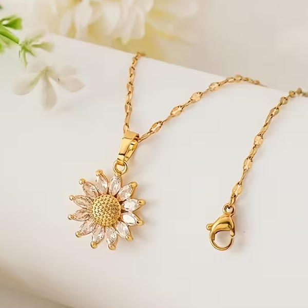 Sunflower Stone Pendant Necklace - Image 3