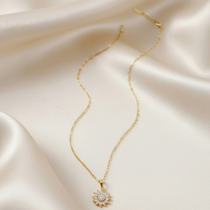 Sunflower Stone Pendant Necklace