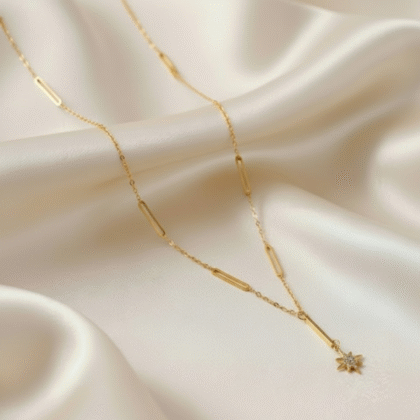 Hollow crystal star pendant necklace