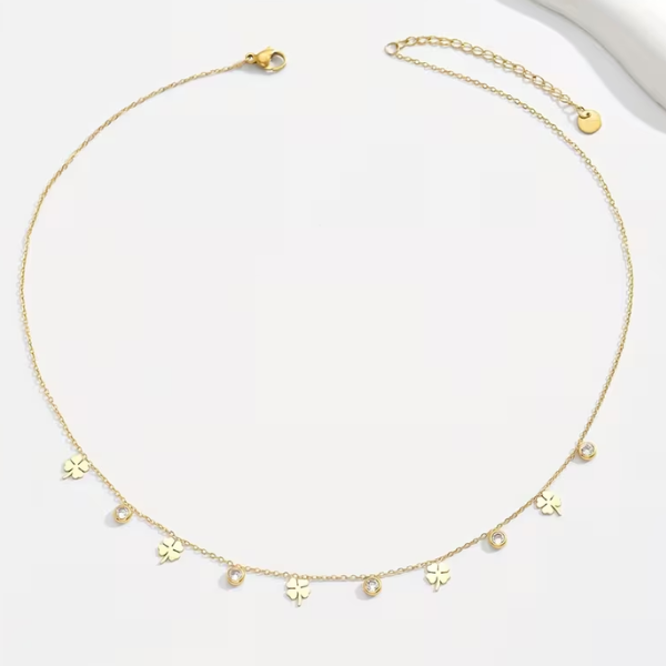 Clover leaves and stones charms necklace - Image 3