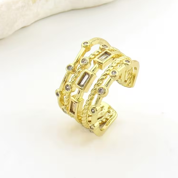 Elegant French Vintage Texture Twisted Women'S Ring - Image 3