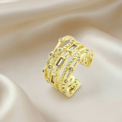 Elegant French Vintage Texture Twisted Women'S Ring