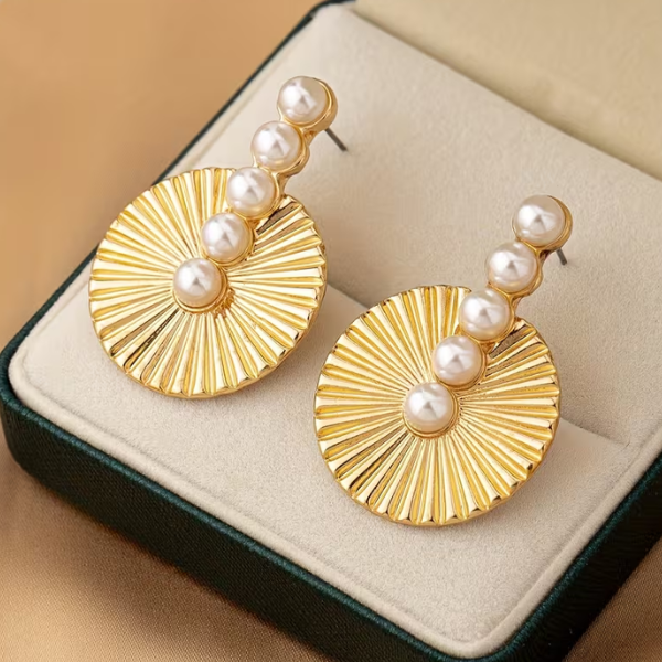 Elegant Faux Pearl Drop Earrings - Chic - Image 3