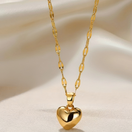 Giant Heart Pendant Disco Chain Necklace