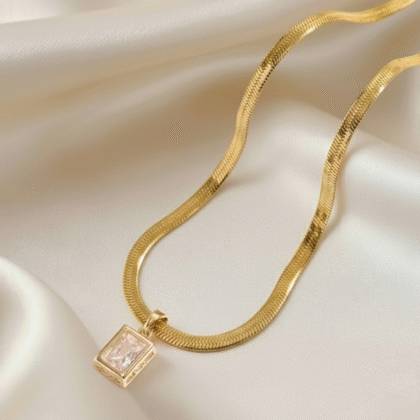 Classic White Stone Pendant Necklace