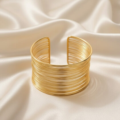 Multilayered retro open cuff bangle bracelet
