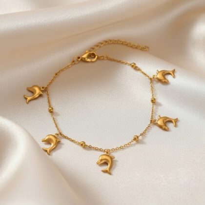 Elegant Golden Stainless Steel Dolphin Ankle Chain