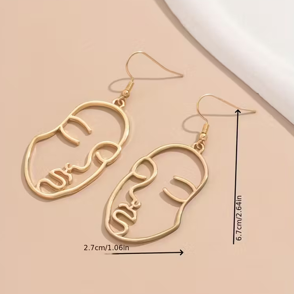 Chic Hollow Out Iron Posts Dangle Earrings Zinc Alloy - Image 3