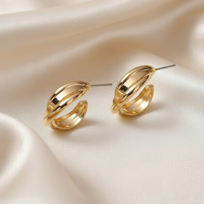 Hypoallergenic Golden-Tone Hoop Earrings