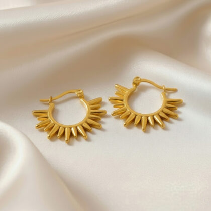 Vintage Elegant Sunburst Hoop Earrings