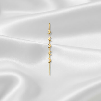 Golden Crescent Moon Threader Earrings