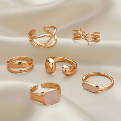 Sweet Cute Geometric Hollow Vintage Fashion Ring