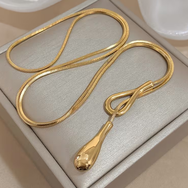 Y Shaped Interlocking Waterdrop Necklace - Image 3