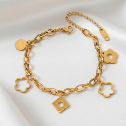 Floral Charms Chain Bracelet