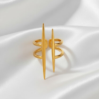 Irregular Geometric Lines Open Stainless Steel Ring