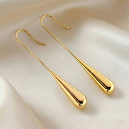 Anti-allergic Plated Drop Shaped Earrings
