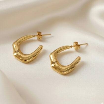 Hypoallergenic High-Quality Golden Stud Earrings
