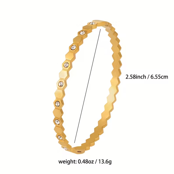Honeycomb Bangle Bracelet - Image 3