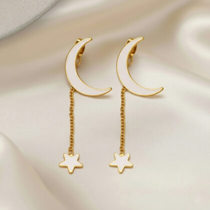 Delicate & Elegant Tassel Star Moon Drop Earrings