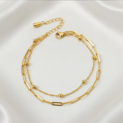 Double layered chain bracelet