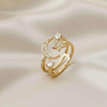 Moon And sStar Open Ring