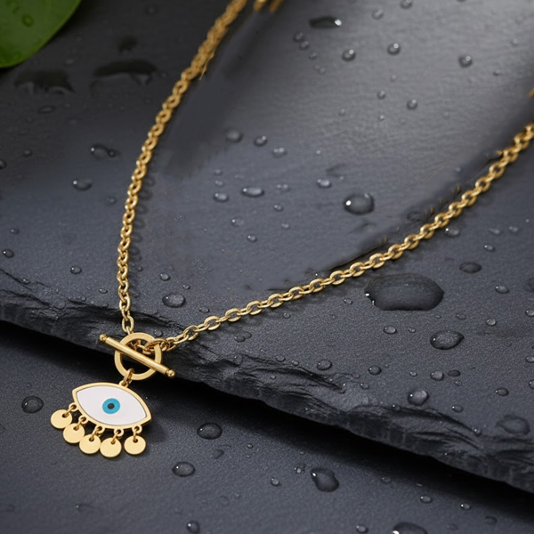 Evil Eye Interlocking Pendant Necklace - Image 3