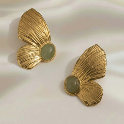 Jewelry Striped Butterfly Stud Earring