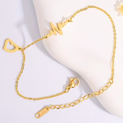 Heart & Love Charm Ankle Bracelet