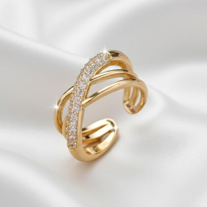 Geometric Interlocking Luxurious  Ring