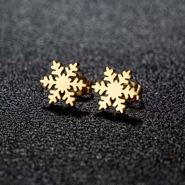 Snowflake Small Stud Jewelry Earrings - Image 3