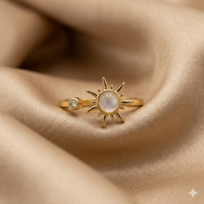 Rotatable Sun Open Ring
